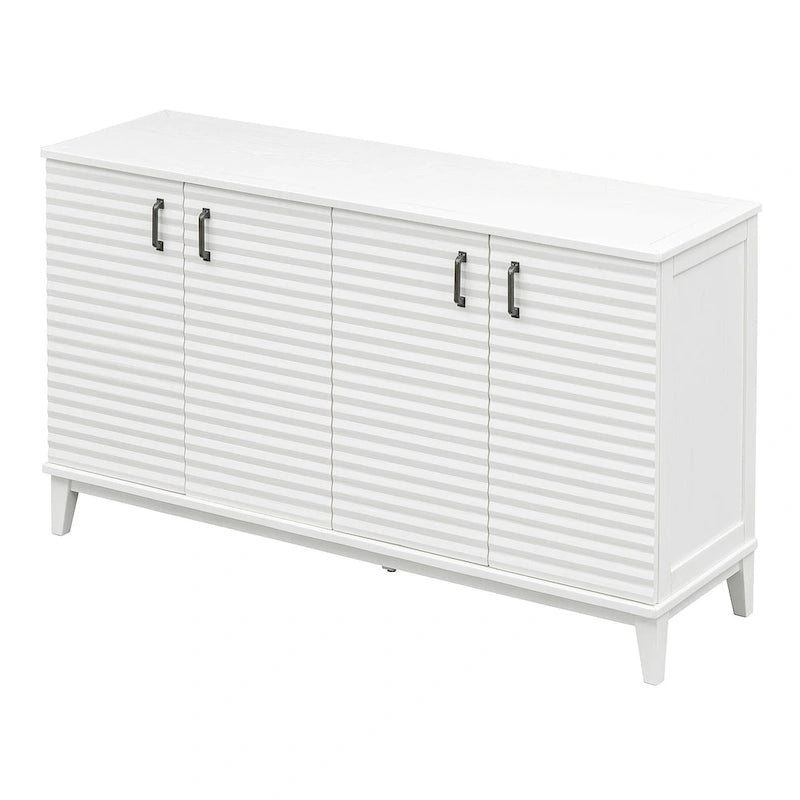 4-Door Sideboard with Adjustable Shelves and Metal Handles