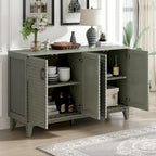 4-Door Sideboard with Adjustable Shelves and Metal Handles