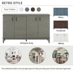 4-Door Sideboard with Adjustable Shelves and Metal Handles