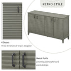 4-Door Sideboard with Adjustable Shelves and Metal Handles