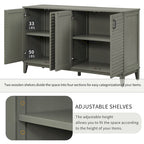 4-Door Sideboard with Adjustable Shelves and Metal Handles