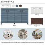 4-Door Sideboard with Adjustable Shelves and Metal Handles