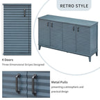 4-Door Sideboard with Adjustable Shelves and Metal Handles
