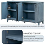 4-Door Sideboard with Adjustable Shelves and Metal Handles