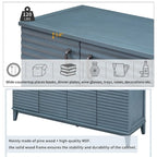 4-Door Sideboard with Adjustable Shelves and Metal Handles