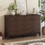 4-Door Sideboard with Adjustable Shelves and Metal Handles