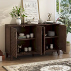4-Door Sideboard with Adjustable Shelves and Metal Handles