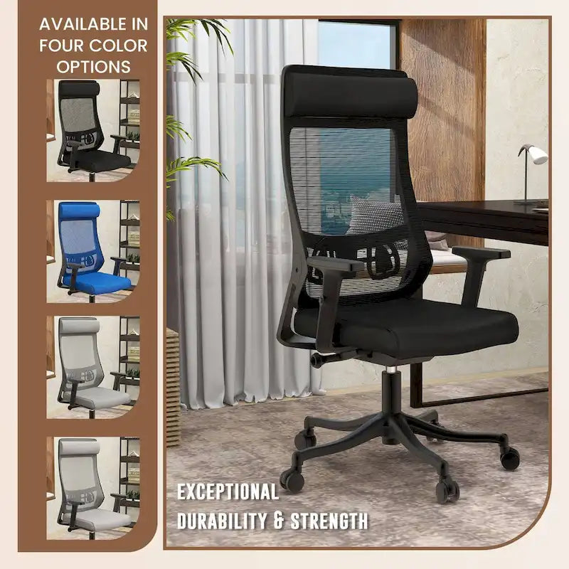 Ergonomic Mesh Back Office Chair with Adjustable Height and Armrests