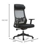 Ergonomic Mesh Back Office Chair with Adjustable Height and Armrests