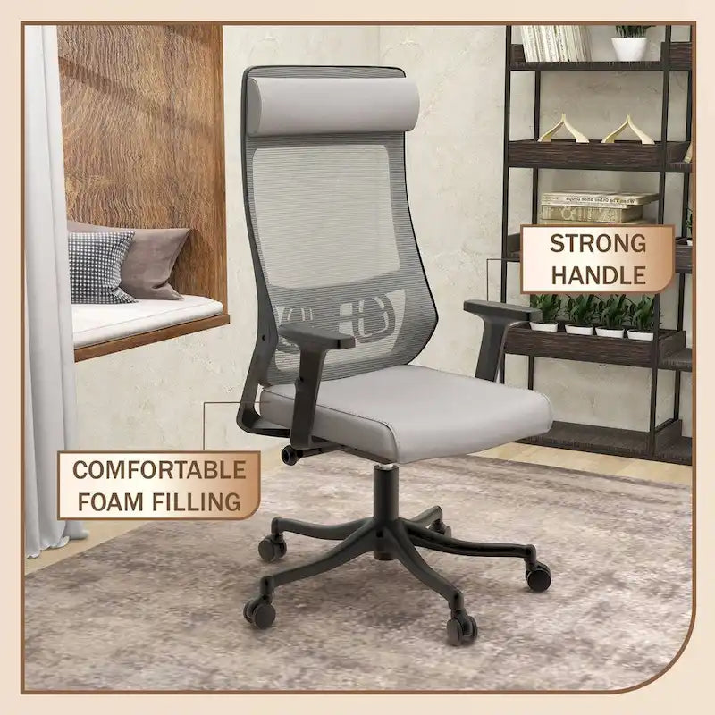 Ergonomic Mesh Back Office Chair with Adjustable Height and Armrests