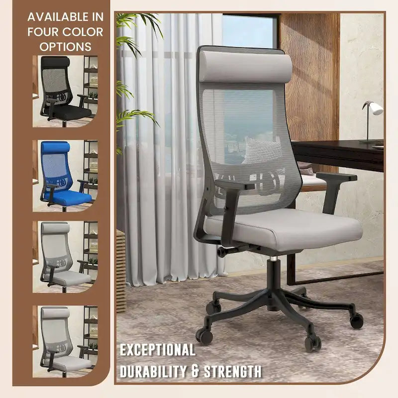 Ergonomic Mesh Back Office Chair with Adjustable Height and Armrests