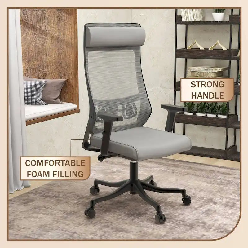 Ergonomic Mesh Back Office Chair with Adjustable Height and Armrests