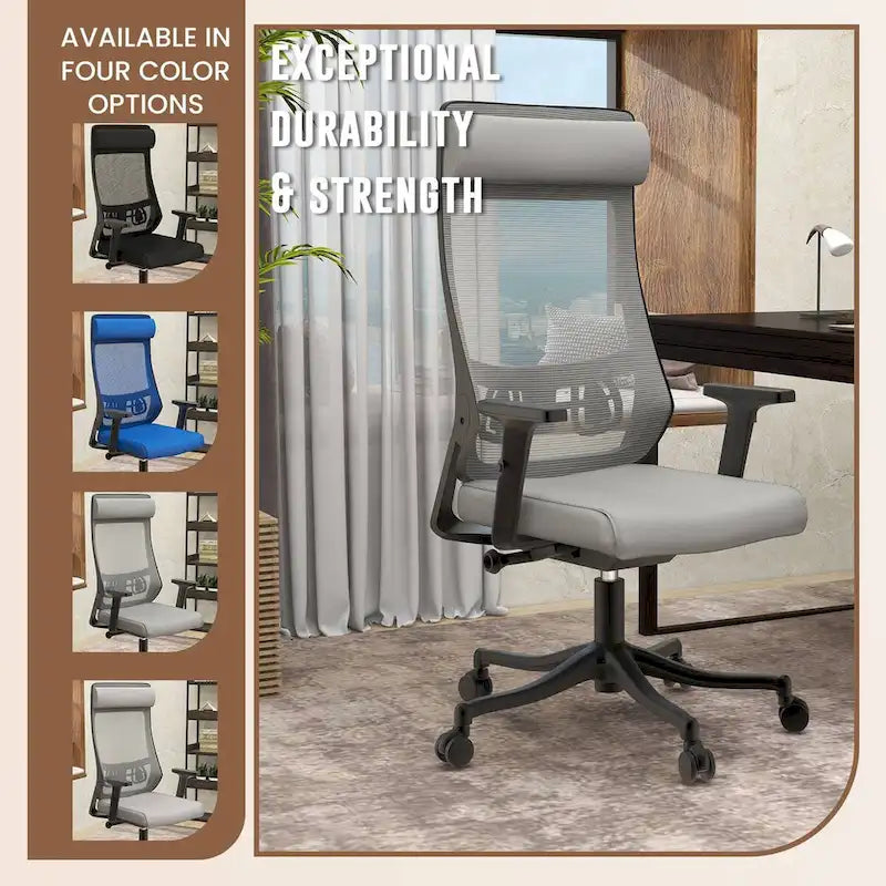 Ergonomic Mesh Back Office Chair with Adjustable Height and Armrests