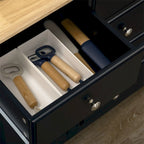 Wood Sideboard Buffet Cabinet with Drawers and Adjustable Shelves