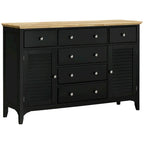 Wood Sideboard Buffet Cabinet with Drawers and Adjustable Shelves