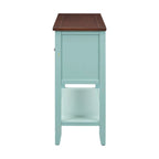 Antique Blue Buffet Sideboard Console Table with Storage Drawers and Bottom Shelf